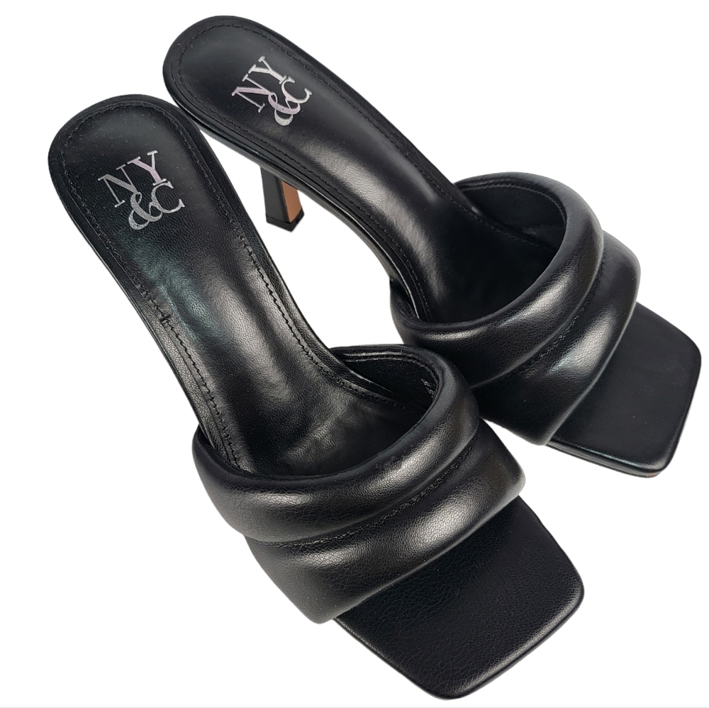 New York and Company Evelina Dress Sandals Black 7.5 - Picture 3 of 4